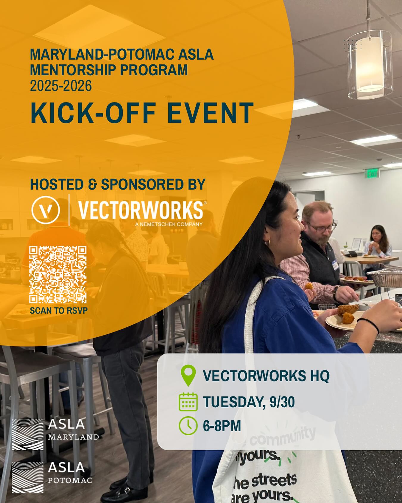 Please join us as we celebrate the start of the 2025-2056 Mentorship Cycle! RSVP using the QR code or the link in our bio.

This event is open to anyone interested in a networking experience and/or learning about the mentorship program, and mentors and mentees are specially encouraged to attend. 

Enjoy food and (non-alcoholic) drinks, take an exclusive tour of the Vectorworks Headquarters, and most importantly, build meaningful connections that will shape your mentorship experience.